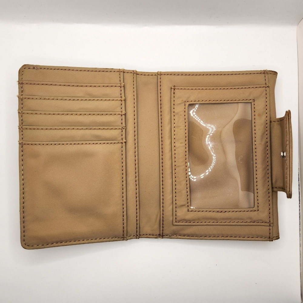 Vtg Kate Spade Tan Nylon Unisex Wallet Classic Retro Y2k Utility Minimalist - Picture 3 of 10